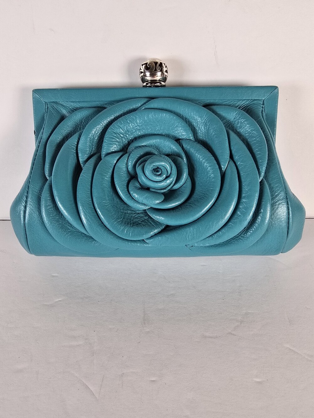 Brighton My Michelle Pouch Chain Crossbody Clutch Teal Purse Quiet Luxury